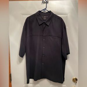 Tiger Woods Shirt Mens XXL Black Button Short Sleeve